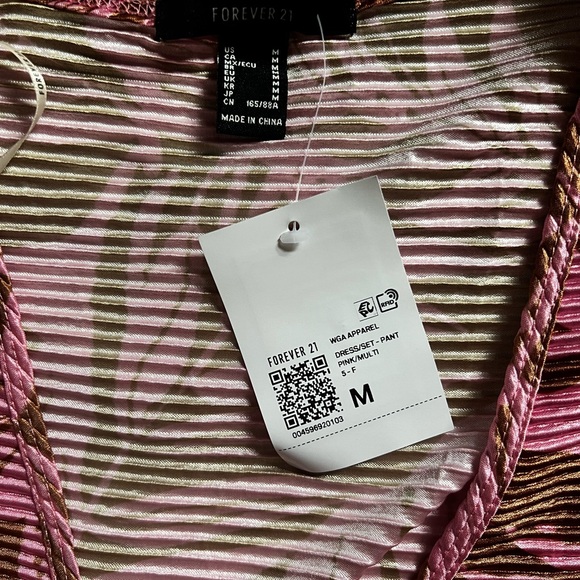 Forever 21, NWT, tropical, two piece, brown and pink set - Picture 5 of 7